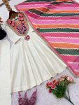 LATEST COTTON EMBROIDERY SEQUENCE WORK WITH REAL MIRROR WORK TOP BOTTOM WITH DUAPTTA FESTIVAL WEAR WHOLESALE PRICE ETHNIC GARMENT (2)