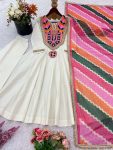 LATEST COTTON EMBROIDERY SEQUENCE WORK WITH REAL MIRROR WORK TOP BOTTOM WITH DUAPTTA FESTIVAL WEAR WHOLESALE PRICE ETHNIC GARMENT (2)