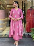 LATEST COTTON SEQUENCE EMBROIDERY WORK TOP BOTTOM WITH DUPATTA PINK