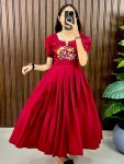 LATEST COTTON SILK HANDWORK ONE PIECE DRESS FORMAL WEAR WHOLESALE PRICE ETHNIC GARMENT (13)