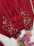 LATEST CRUNCHY SILK LACE BORDER WORK GOWN BOTTOM WITH DUPATTA PARTY WEAR WHOLESALE PRICE ETHNIC GARMENT (3)