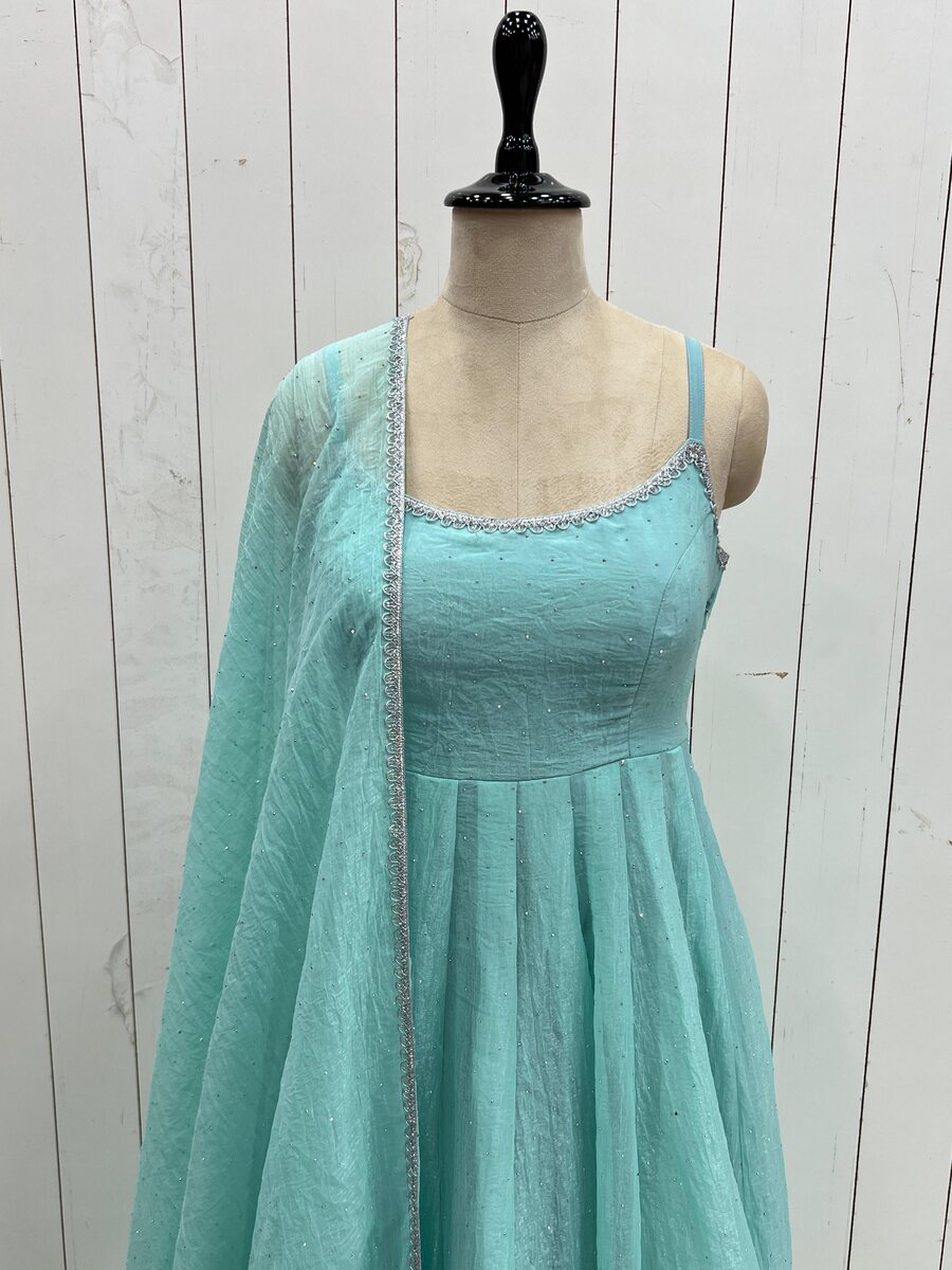 LATEST CRUNCHY SILK SWAROVSKI WORK ANRKALI DRESS FESTIVAL WEAR WHOLESALE PRICE ETHNIC GARMENT (22)