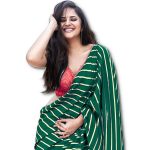 LATEST DOLA SILK FOILS PRINT SAREE WITH UNSTITCHED BLOUSE GREEN