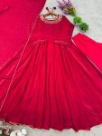 LATEST FENDY SILK MOTI HANDWORK GOWN BOTTOM WITH DUPATTA PARTY WEAR WHOLESALE PRICE ETHNIC GARMENT (2)