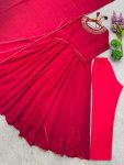 LATEST FENDY SILK MOTI HANDWORK GOWN BOTTOM WITH DUPATTA PARTY WEAR WHOLESALE PRICE ETHNIC GARMENT (2)