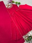 LATEST FENDY SILK MOTI HANDWORK GOWN BOTTOM WITH DUPATTA PARTY WEAR WHOLESALE PRICE ETHNIC GARMENT (2)