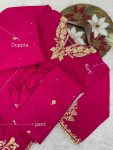 LATEST FRENCH CREPE EMBROIDERY SEQUENCE WORK TOP PALAZZO WITH DUPATTA FESTIVAL WEAR WHOLESALE PRICE ETHNIC GARMENT (7)