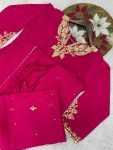 LATEST FRENCH CREPE EMBROIDERY SEQUENCE WORK TOP PALAZZO WITH DUPATTA FESTIVAL WEAR WHOLESALE PRICE ETHNIC GARMENT (7)