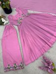 LATEST GEORGETTE EMBROIDERY WORK GOWN BOTTOM WITH DUPATTTA FESTIVAL WEAR WHOLESALE PRICE ETHNIC GARMENT (3)