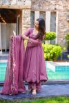 LATEST GEORGETTE EMBROIDERY WORK GOWN BOTTOM WITH DUPATTTA FESTIVAL WEAR WHOLESALE PRICE ETHNIC GARMENT (3)