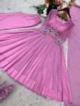 LATEST GEORGETTE EMBROIDERY WORK GOWN BOTTOM WITH DUPATTTA FESTIVAL WEAR WHOLESALE PRICE ETHNIC GARMENT (3)