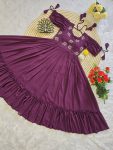 LATEST GEORGETTE HAND WORK ONE PEICE DRESS CASUAL WEAR WHOLESALE PRICE ETHNIC GARMENT (6)