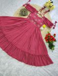 LATEST GEORGETTE HAND WORK ONE PEICE DRESS CASUAL WEAR WHOLESALE PRICE ETHNIC GARMENT (7)