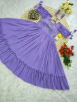 LATEST GEORGETTE HAND WORK ONE PEICE DRESS CASUAL WEAR WHOLESALE PRICE ETHNIC GARMENT (9)