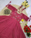 LATEST GEORGETTE HAND WORK ONE PEICE DRESS CASUAL WEAR WHOLESALE PRICE ETHNIC GARMENT (7)