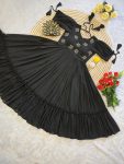 LATEST GEORGETTE HAND WORK ONE PEICE DRESS CASUAL WEAR WHOLESALE PRICE ETHNIC GARMENT (10)