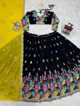 LATEST GEORGETTE SEQUENCE WORK LEHENGA CHOLI DUPATTA PARTY WEAR WHOLESALE PRICE ETHNIC GARMENT (15)