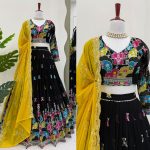 LATEST GEORGETTE SEQUENCE WORK LEHENGA CHOLI DUPATTA PARTY WEAR WHOLESALE PRICE ETHNIC GARMENT (15)