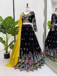 LATEST GEORGETTE SEQUENCE WORK LEHENGA CHOLI DUPATTA PARTY WEAR WHOLESALE PRICE ETHNIC GARMENT (15)