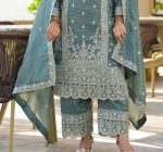 LATEST GOLD CRUSH EMBROIDERY CODING SEQUENCE WITH REAL MIRROR WORK TOP BOTTOM WITH DUPATTA WEDDING WEAR WHOLESALE PRICE ETHNIC GARMENT (3)