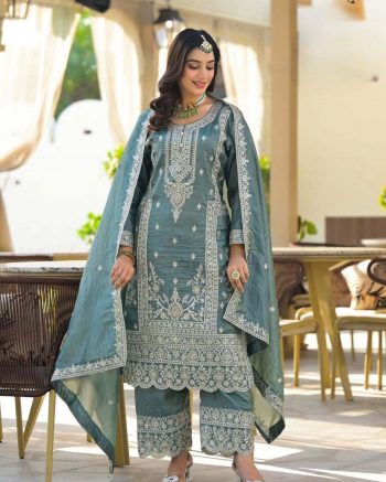 LATEST GOLD CRUSH EMBROIDERY CODING SEQUENCE WITH REAL MIRROR WORK TOP BOTTOM WITH DUPATTA PISTA