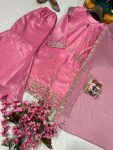 LATEST GOLD CRUSH SILK ZARI SEQUENCE EMBROIDERY WORK TOP SHARARA WITH DUPATTA FUNCTIONAL WEAR WHOLESALE PRICE ETHNIC GARMENT (15)