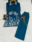 LATEST HEAVY VATICAN EMBROIDERY WORK TOP BOTTOM SET PARTY WEAR WHOLESALE PRICE ETHNIC GARMENT (2)