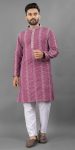 LATEST IMPORTED  EMBROIDERY SEQUENCE WORK KURTA PAYJAMA WINE
