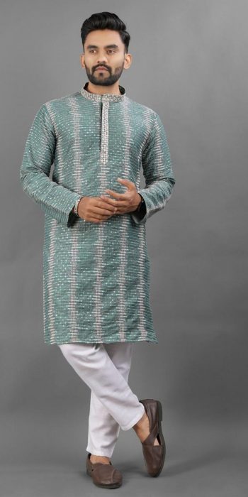 LATEST IMPORTED  EMBROIDERY SEQUENCE WORK KURTA PAYJAMA RAMA