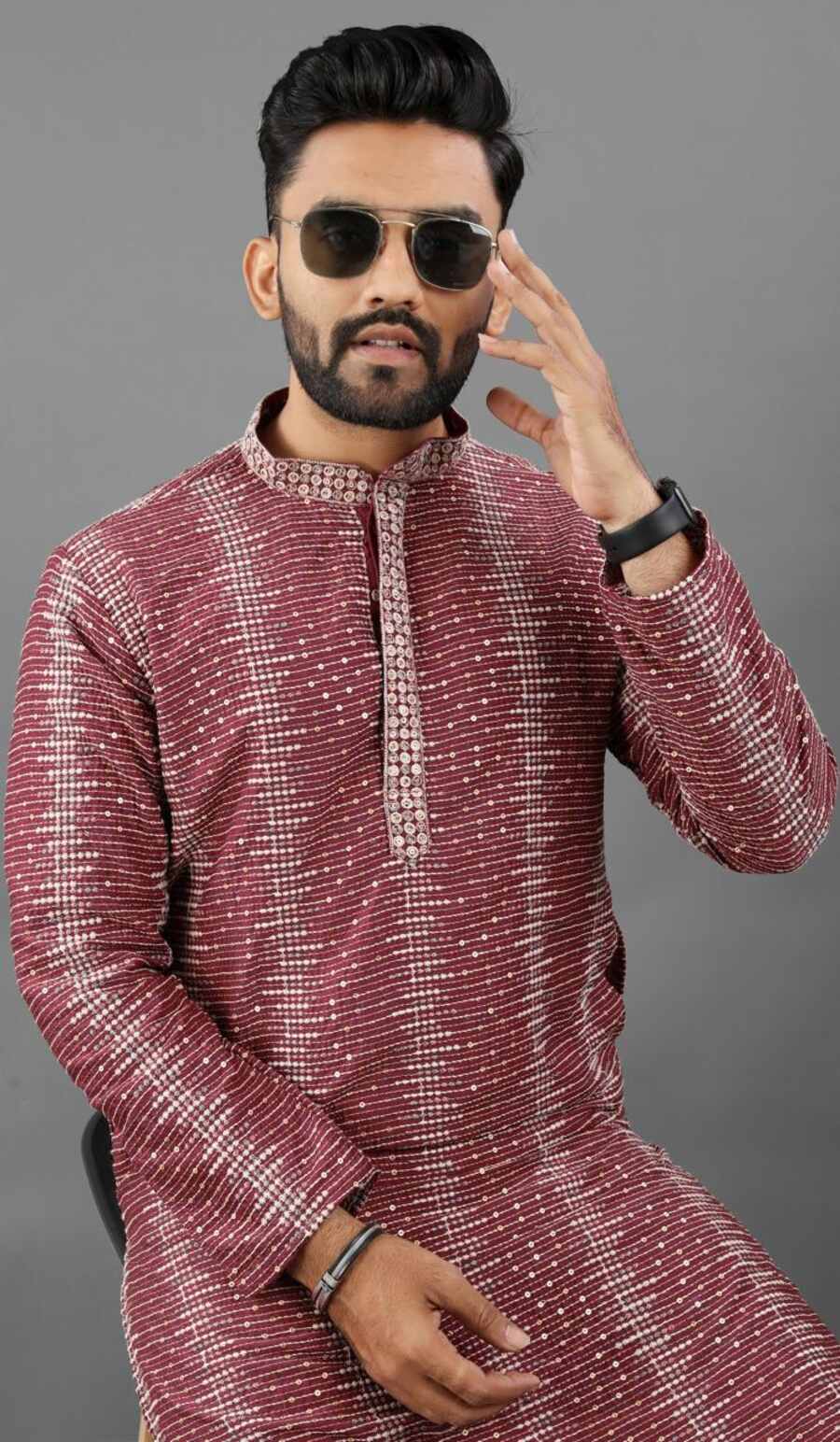 LATEST IMPORTED EMBROIDERY SEQUENCE WORK KURTA PAYJAMA WEDDING WEAR WHOLESALE PRICE ETHNIC GARMENT (41)