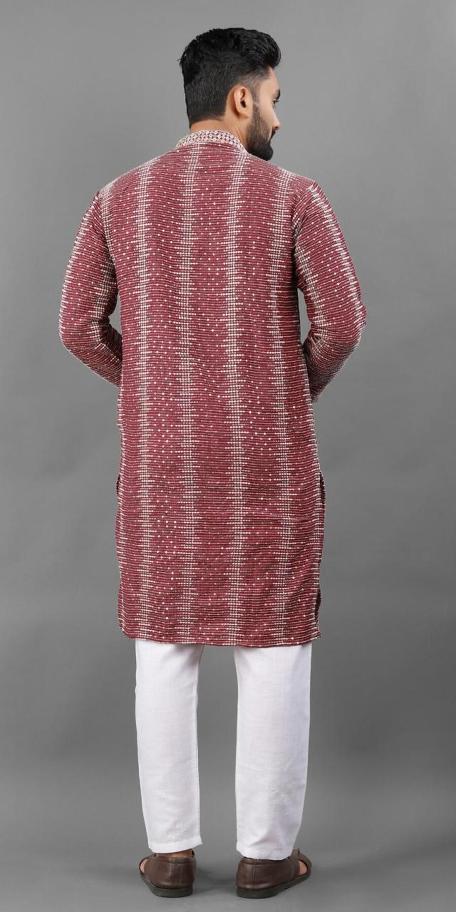 LATEST IMPORTED EMBROIDERY SEQUENCE WORK KURTA PAYJAMA WEDDING WEAR WHOLESALE PRICE ETHNIC GARMENT (42)