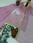 LATEST JIMMY CHOO ORGANZA EMBROIDERY SEQUENCE WORK TOP SHARARA WITH DUPATTA WEDDING WEAR WHOLESALE PRICE ETHNIC GARMENT (6)