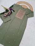 LATEST KHADI COTTON SEQUENCE EMBROIDERY WORK TOP BOTTOM SET OFFICE WEAR WHOLESALE PRICE ETHNIC GARMENT (3)