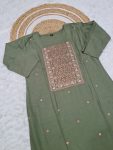 LATEST KHADI COTTON SEQUENCE EMBROIDERY WORK TOP BOTTOM SET OFFICE WEAR WHOLESALE PRICE ETHNIC GARMENT (3)