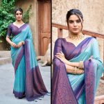 LATEST KUBERA PATTU SILK WEAVING WORK SAREE WITH UNSTITCHED BLOUSE SKY