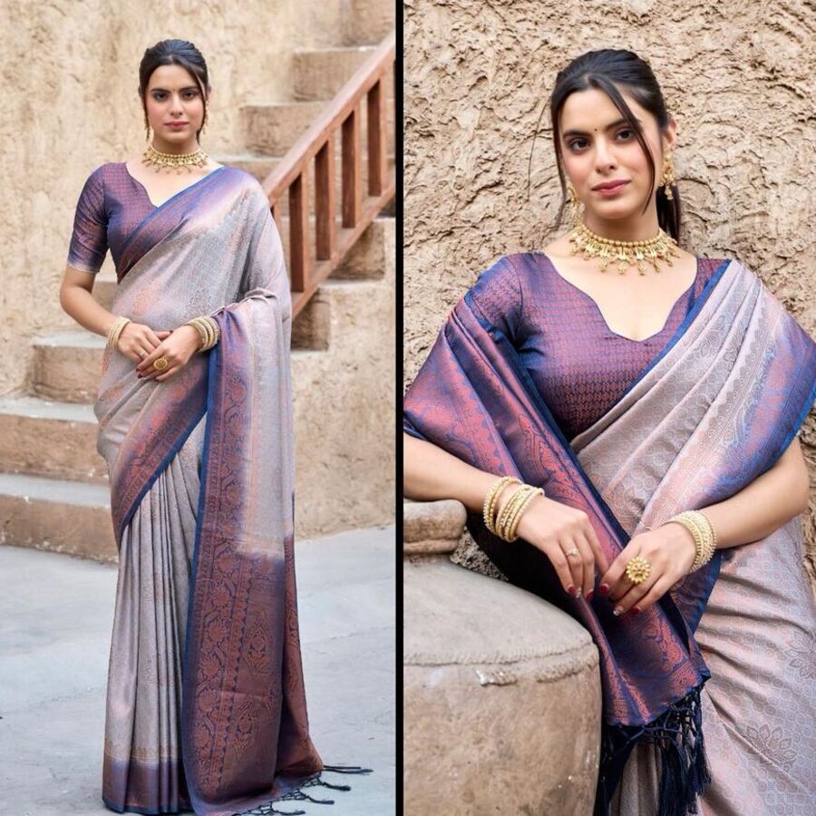 LATEST KUBERA PATTU SILK WEAVING WORK SAREE WITH UNSTITCHED BLOUSE WEDDING WEAR WHOLESALE PRICE ETHNIC GARMENT (6)