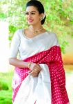 LATEST LICHI SILK JACQUARD WORK SAREE WITH UNSTITCHED BLOUSE FORMAL WEAR WHOLESALE PRICE ETHNIC GARMENT (8)