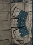 LATEST LICHI SILK JACQUARD WORK SAREE WITH UNSTITCHED BLOUSE PARTY WEAR WHOLESALE PRICE ETHNIC GARMENT (6)