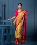 LATEST LICHI SILK JACQUARD WORK SAREE WITH UNSTITCHED BLOUSE WEDDING WEAR WHOLESALE PRICE ETHNIC GARMENT (4)