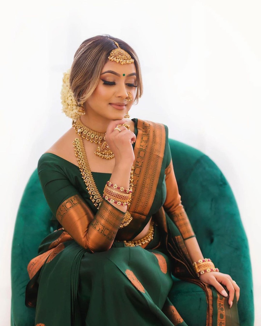 LATEST LICHI SILK JACQUARD WORK SAREE WITH UNSTITCHED BLOUSE WEDDING WEAR WHOLESALE PRICE ETHNIC GARMENT (5)