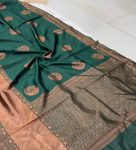 LATEST LICHI SILK JACQUARD WORK SAREE WITH UNSTITCHED BLOUSE WEDDING WEAR WHOLESALE PRICE ETHNIC GARMENT (2)