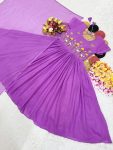 LATEST MUL MUL COTTON  HAND WORK ANARKALI WITH DUPATTA PURPLE