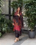 LATEST MUSLIN COTTON DIGITAL PRINT WITH EMBROIDERY SEQUENCE WORK TOP BOTTOM WITH DUPATTA CASUAL WEAR WHOLESALE PRICE ETHNIC GARMENT (8)