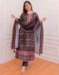 LATEST MUSLIN DIGITAL PRINT WORK TOP BOTTOM WITH DUPATTA CASUAL WEAR WHOLESALE PRICE ETHNIC GARMENT (2)