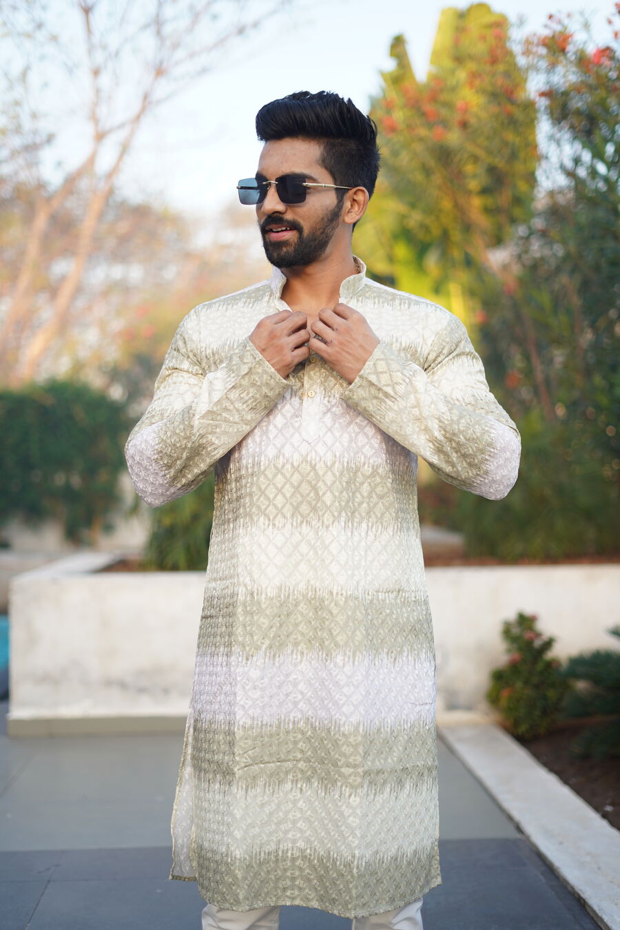 LATEST PC COTTON EMBROIDERY WORK & SHADING PRINT KURTA PAYJAMA PARTY WEAR WHOLESALE PRICE ETHNIC GARMENT (4)