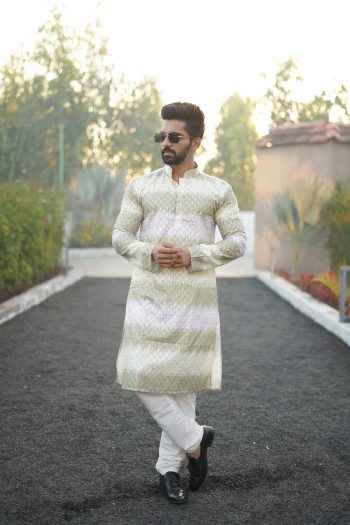 LATEST PC COTTON EMBROIDERY WORK & SHADING PRINT KURTA PAYJAMA PISTA