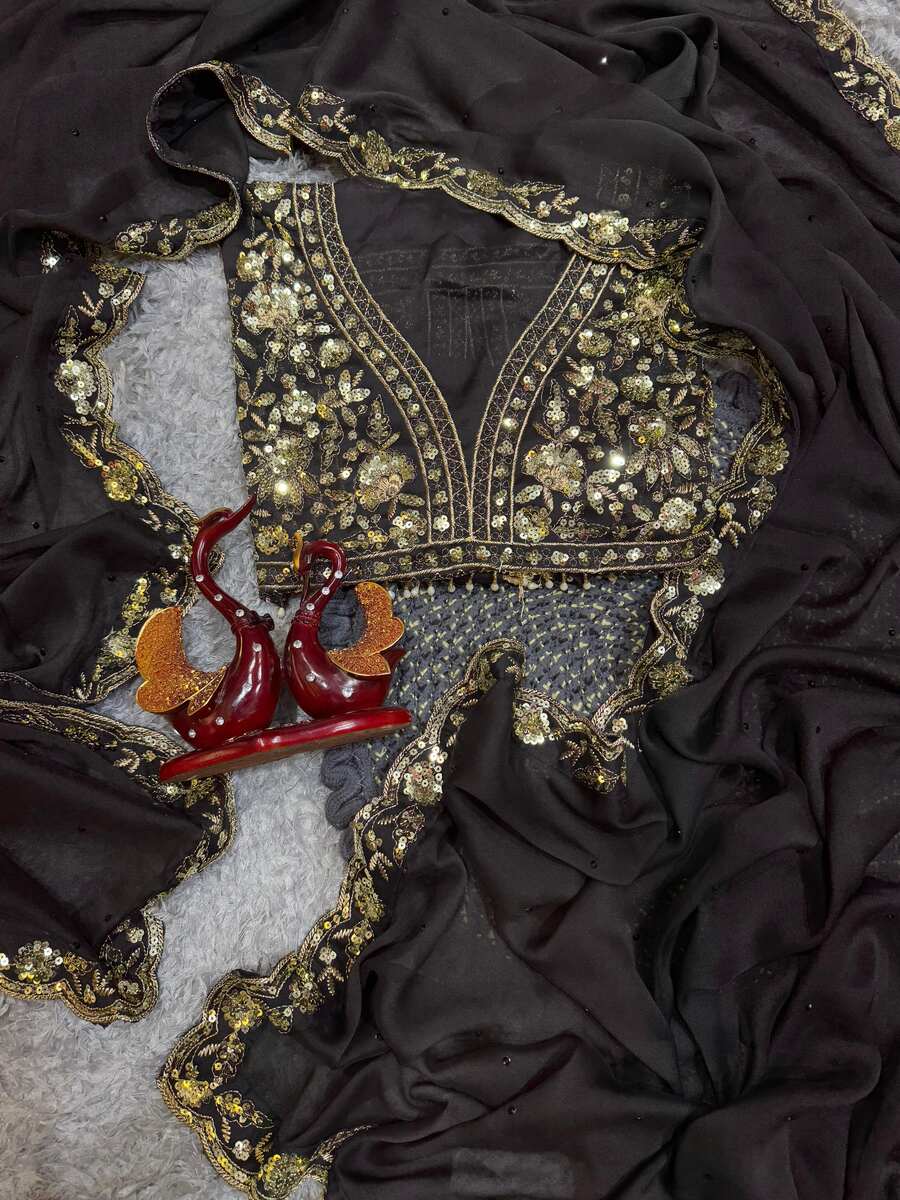 LATEST RANGOLI SILK SEQUENCE EMBROIDERY WORK SAREE WITH UNSTITCHED BLOUSE WEDDING WEAR WHOLESALE PRICE ETHNIC GARMENT (11)