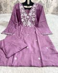 LATEST RAYON COTTON EMBRODERY WORK KURTI WITH BOTTOM CASUAL WEAR WHOLESALE PRICE ETHNIC GARMENT (26)