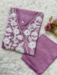 LATEST RAYON COTTON EMBRODERY WORK KURTI WITH BOTTOM CASUAL WEAR WHOLESALE PRICE ETHNIC GARMENT (26)