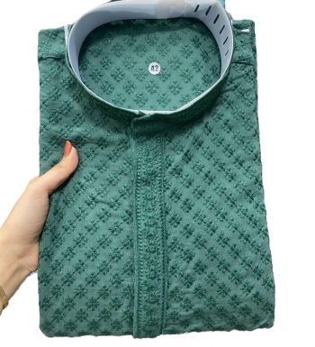 LATEST RAYON EMBROIDERY WORK MEN'S KURTA PAYJAMA RAMA
